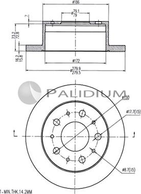 Ashuki P331-024 - Тормозной диск avtokuzovplus.com.ua