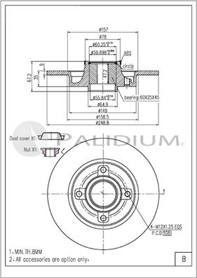 Ashuki P331-026 - Гальмівний диск autocars.com.ua