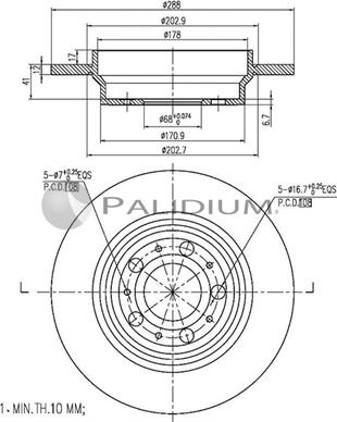 Ashuki P331-027 - Тормозной диск avtokuzovplus.com.ua