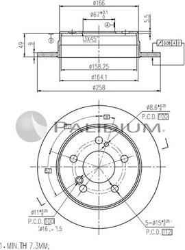 Ashuki P331-032 - Гальмівний диск autocars.com.ua