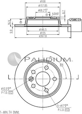 Ashuki P331-036 - Гальмівний диск autocars.com.ua