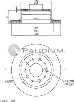 Ashuki P331-041 - Гальмівний диск autocars.com.ua