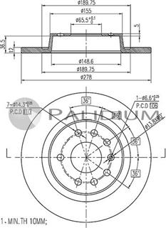 Ashuki P331-049 - Гальмівний диск autocars.com.ua