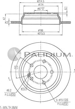 Ashuki P331-050 - Тормозной диск avtokuzovplus.com.ua