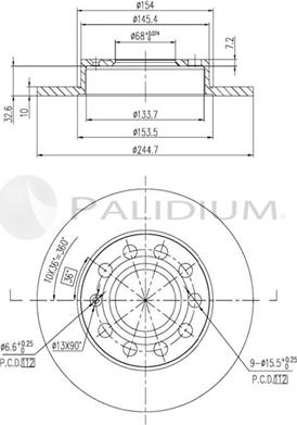 Ashuki P331-055 - Гальмівний диск autocars.com.ua