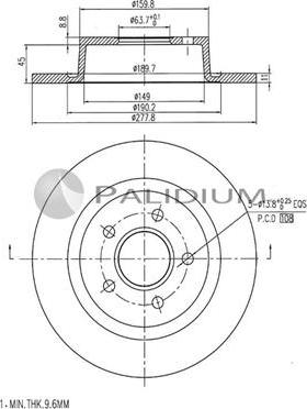 Ashuki P331-057 - Тормозной диск avtokuzovplus.com.ua