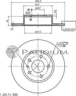 Ashuki P331-059 - Тормозной диск avtokuzovplus.com.ua