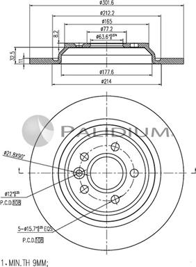 Ashuki P331-060 - Тормозной диск avtokuzovplus.com.ua