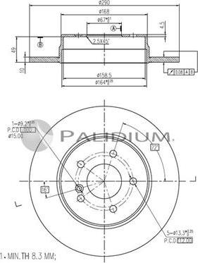 Ashuki P331-061 - Тормозной диск avtokuzovplus.com.ua