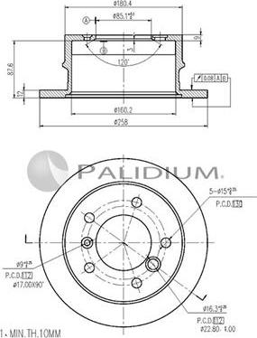 Ashuki P331-068 - Тормозной диск avtokuzovplus.com.ua