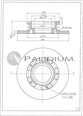 Ashuki P331-130 - Гальмівний диск autocars.com.ua