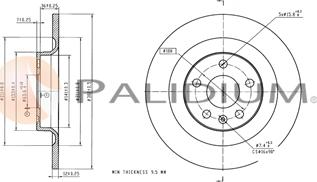 Ashuki P331-155 - Гальмівний диск autocars.com.ua
