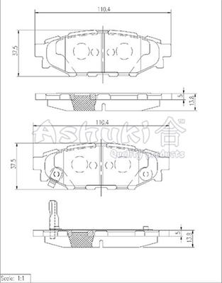 Ashuki S011-50 - Тормозные колодки, дисковые, комплект avtokuzovplus.com.ua