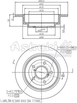 Ashuki S017-15 - Тормозной диск avtokuzovplus.com.ua