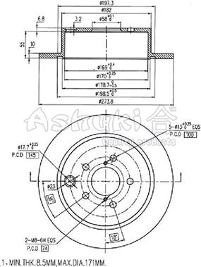 Ashuki S017-52 - Тормозной диск avtokuzovplus.com.ua