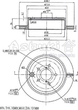 Ashuki S017-53 - Гальмівний диск autocars.com.ua