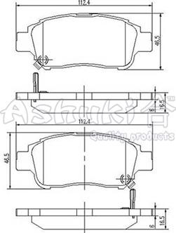 Ashuki T112-75 - Тормозные колодки, дисковые, комплект avtokuzovplus.com.ua