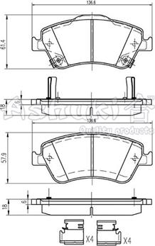 Ashuki T112-95 - Гальмівні колодки, дискові гальма autocars.com.ua