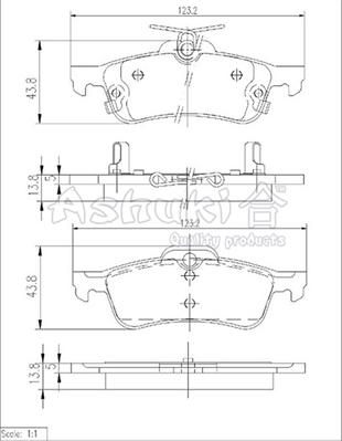 Ashuki T114-35 - Гальмівні колодки, дискові гальма autocars.com.ua