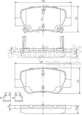 Ashuki T114-45 - Гальмівні колодки, дискові гальма autocars.com.ua