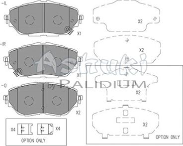 Ashuki T114-72 - Тормозные колодки, дисковые, комплект autodnr.net