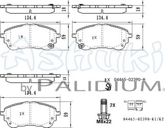 Ashuki T114-75 - Тормозные колодки, дисковые, комплект autodnr.net