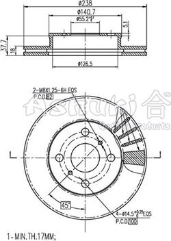 Ashuki T601-08 - Гальмівний диск autocars.com.ua