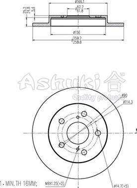 Ashuki T603-30 - Тормозной диск avtokuzovplus.com.ua