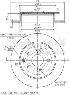 Ashuki T603-35 - Гальмівний диск autocars.com.ua