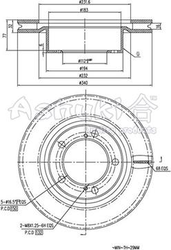 Ashuki T603-45 - Гальмівний диск autocars.com.ua