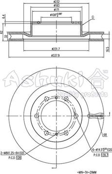 Ashuki T603-46 - Тормозной диск avtokuzovplus.com.ua