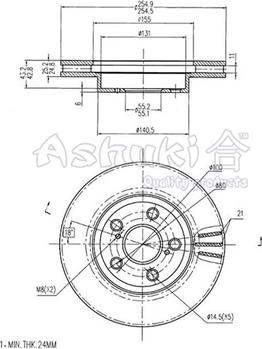 Ashuki T603-83 - Гальмівний диск autocars.com.ua