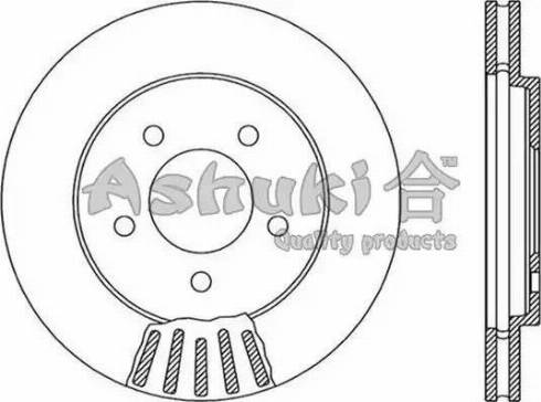 Ashuki US104303 - Гальмівний диск autocars.com.ua