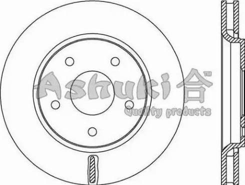 Ashuki US104353 - Гальмівний диск autocars.com.ua