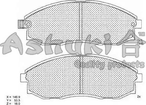 Ashuki Y029-30 - Тормозные колодки, дисковые, комплект avtokuzovplus.com.ua