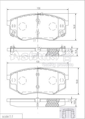 Ashuki Y029-50 - Гальмівні колодки, дискові гальма autocars.com.ua