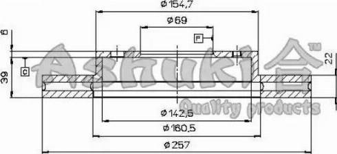 Ashuki Y089-02 - Тормозной диск avtokuzovplus.com.ua