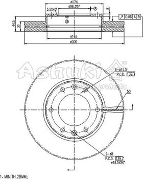 Ashuki Y089-40 - Тормозной диск avtokuzovplus.com.ua