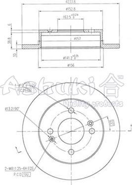 Ashuki Y089-48 - Гальмівний диск autocars.com.ua