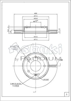 Ashuki Y089-71 - Тормозной диск avtokuzovplus.com.ua