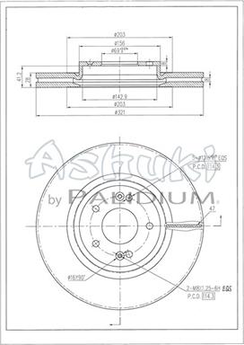 Ashuki Y089-74 - Гальмівний диск autocars.com.ua