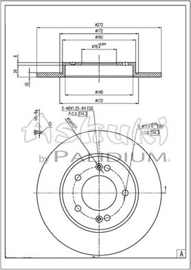 Ashuki Y089-75 - Тормозной диск avtokuzovplus.com.ua