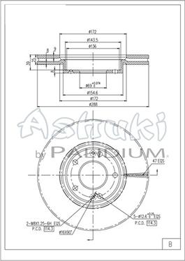 Ashuki Y089-77 - Гальмівний диск autocars.com.ua