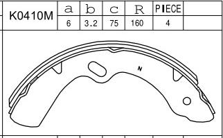 Asimco K0410M - Комплект тормозных колодок, барабанные avtokuzovplus.com.ua