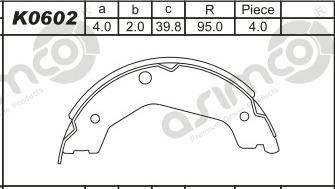 Asimco K0602 - Комплект гальм, барабанний механізм autocars.com.ua