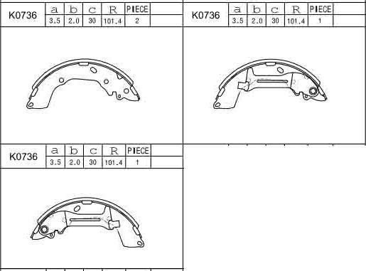 Asimco K0736 - Комплект гальм, барабанний механізм autocars.com.ua