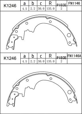 Asimco K1246 - Комплект гальм, барабанний механізм autocars.com.ua