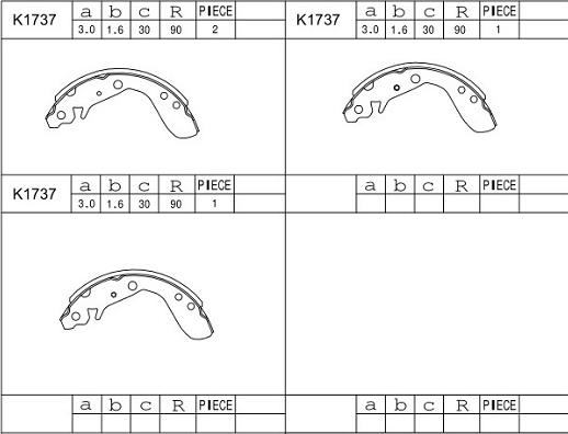 Asimco K1737 - Комплект тормозных колодок, барабанные avtokuzovplus.com.ua