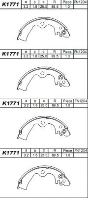 Asimco K1771 - Комплект тормозных колодок, барабанные avtokuzovplus.com.ua