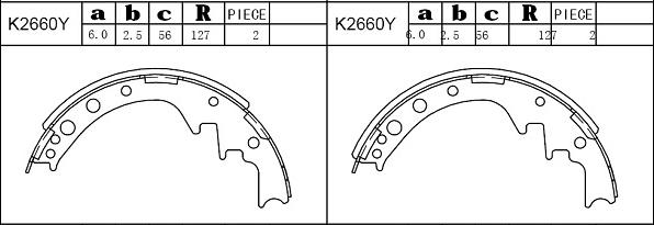 Asimco K2660Y - Комплект гальм, барабанний механізм autocars.com.ua